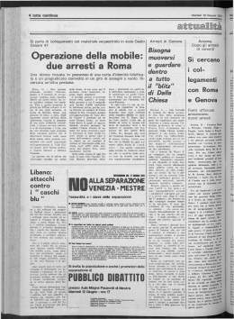 Operazione della mobile: due arresti a Roma PUBBLICO DIBATTITO