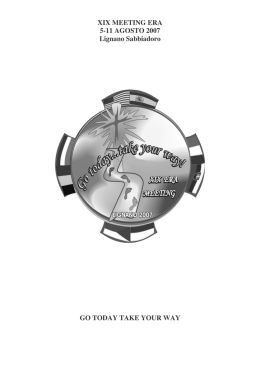 XIX MEETING ERA 5-11 AGOSTO 2007 Lignano