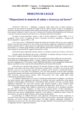 Vai al Disegno di legge 462 Camera (1.o firmatario On. Boccuzzi)