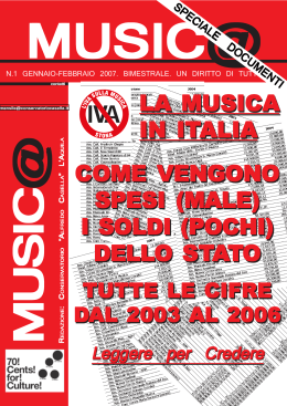 MUSIC@ n.1 - Rivista completa - Conservatorio Alfredo Casella