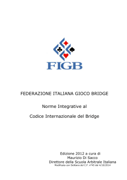 Norme Integrative 2012 - Federazione Italiana Gioco Bridge