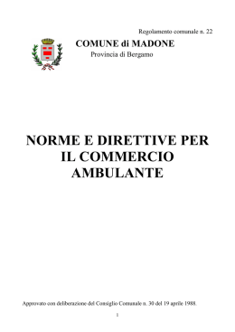 Norme per commercio ambulante n. 22