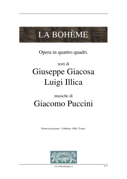 La bohème - Libretti d`opera italiani