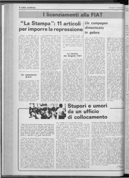 "La Stampa": 11 articoli per imporre la repressione LAL. Stupori e