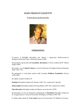 Curriculum - Conservatorio Bruno Maderna Cesena
