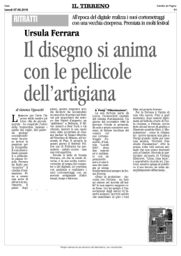 Il disegno si anima con le pellicole dell` artigiana