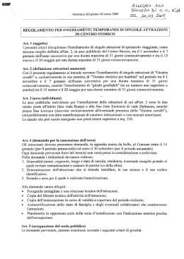 Regolamento per insediamenti temporanei di