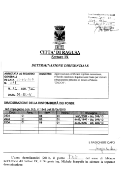 ` CITTA` DI RAGUSA Settore IX
