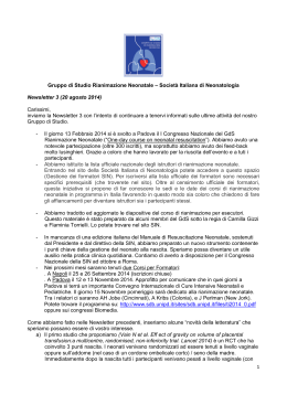 Newsletter 3 - Società Italiana di Neonatologia