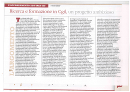 Ricerca e formazione in Cgil, un progetto ambizioso