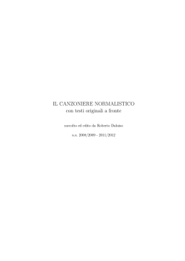 IL CANZONIERE NORMALISTICO con testi originali a fronte