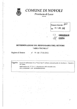 Page 1 Page 2 In esecuzione della normativa: e artt. 1 G"? e 139