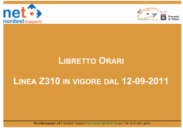 LIBRETTO ORARI LINEA Z310 IN VIGORE DAL 12-09-2011