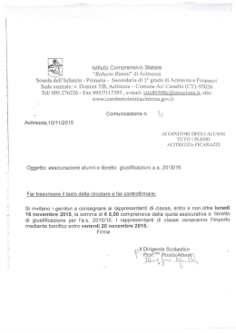 Sede centrale: v. Dusmet 7/B, Acitrezza