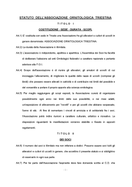 statuto AOT - Associazione Ornitologica Triestina