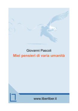 Miei pensieri di varia umanit&agrave;