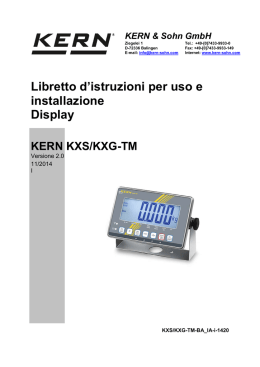 Libretto d`istruzioni per uso e installazione Display