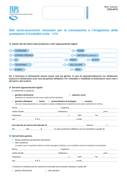 Dati socio-economici necessari per la concessione e l