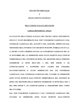STATUTO SOCIALE - Unione Italiana dei Ciechi e degli Ipovedenti