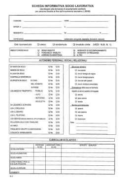 SCHEDA INFORMATIVA SOCIO LAVORATIVA
