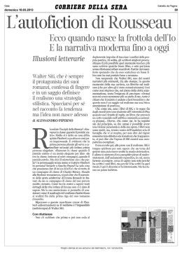 L`autofiction di Rousseau