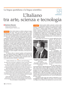 L`Italiano tra arte, scienza e tecnologia