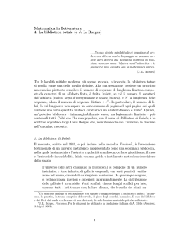 La biblioteca totale - Dipartimento di Matematica e Informatica