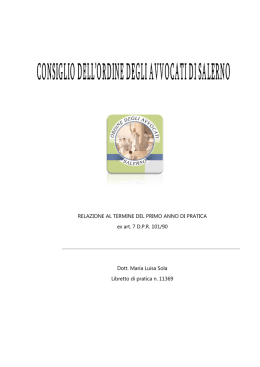 La relazione - Consiglio Ordine Avvocati