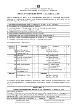 VERBALE N. 17 DEL CONSIGLIO DI ISTITUTO &ndash; Seduta del 12