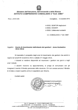 ISTITUTO COMPRENSIVO CONEGLJANO 2 &ldquo;6.5. CIMA&rdquo;