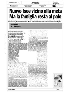 Isee vicino alla meta - Forum delle Associazioni Familiari