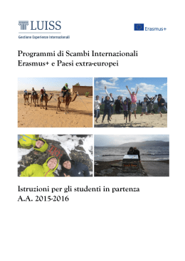 Programmi di Scambi Internazionali Erasmus+ e Paesi extra