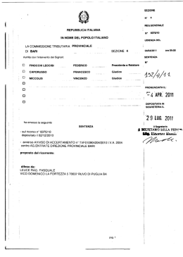 Sentenza n. 192/4/11 del 4 aprile 2011