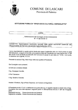 Delibera del C.d.A. n°17 del 30-09-13