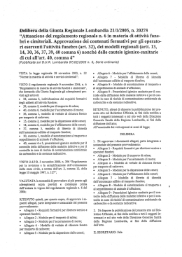 Delibera Giunta Regione Lombardia n. 20278