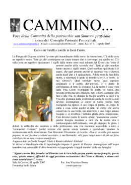 Voce della Comunit&agrave; della parrocchia san Simeone prof-Sala