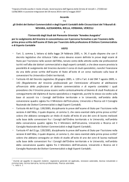 Accordo con gli Ordini - Università degli Studi del Piemonte Orientale