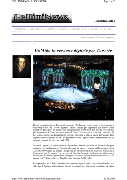 Un`Aida in versione digitale per TaoArte