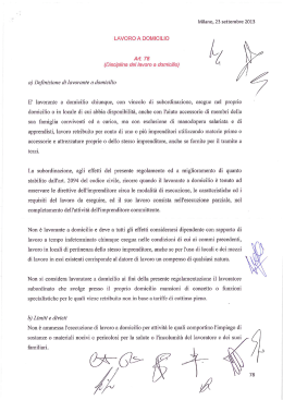 Disciplina del lavoro a domicilio
