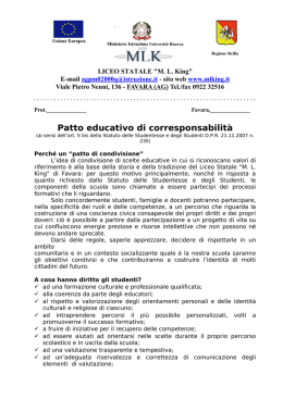 patto educativo e di corresponsabilità King