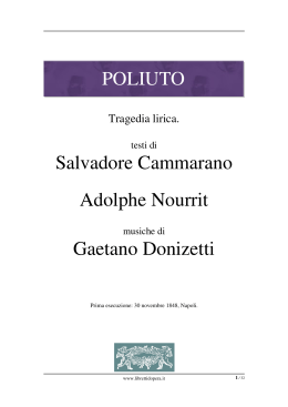 POLIUTO Salvadore Cammarano Adolphe Nourrit Gaetano Donizetti
