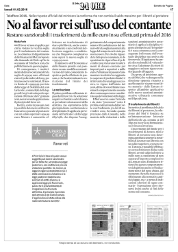 No al favor rei sull`uso del contante