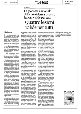 previdenza: quattro lezioni valide per tutti