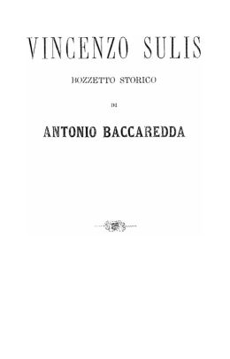 Vincenzo Sulis. Bozzetto storico - Centro di Studi Filologici Sardi