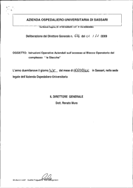 Istruzioni sull`accesso al Blocco Operatorio del