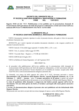 BANDO – Decreto 1-RSB 13-01-2012 - Fitelab Federazione Italiana