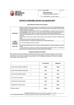 DEPOSITO A RISPARMIO GIOVANI &acute;SALVADANAIO MPS&micro;