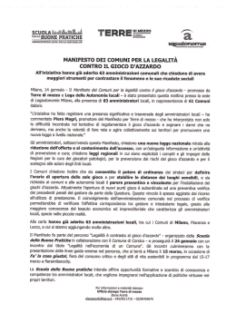 N. 29 del 25.07.2013 Mozione gioco d`azzardo sul territorio del