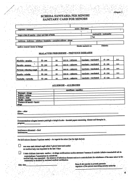 Scheda Sanitaria 2015
