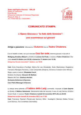 COMUNICATO STAMPA - Teatro dell`Opera Giocosa